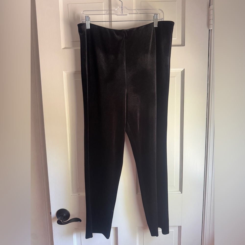 Sara Campbell Black Velvet Pants with Elastic Waistband